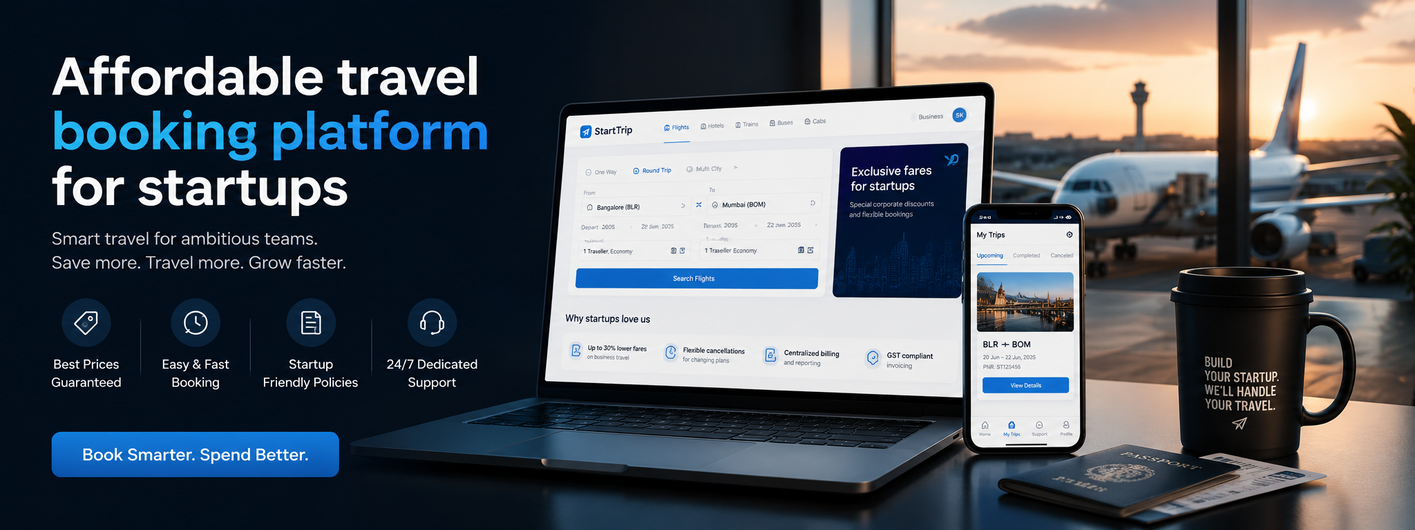 Affordable travel booking platform for startups