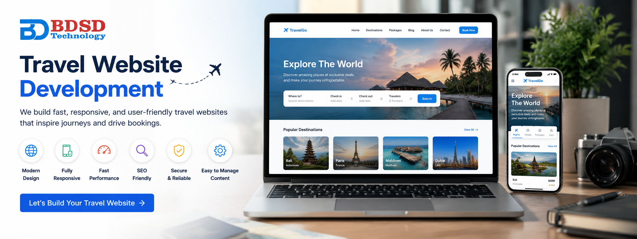 Travel website development