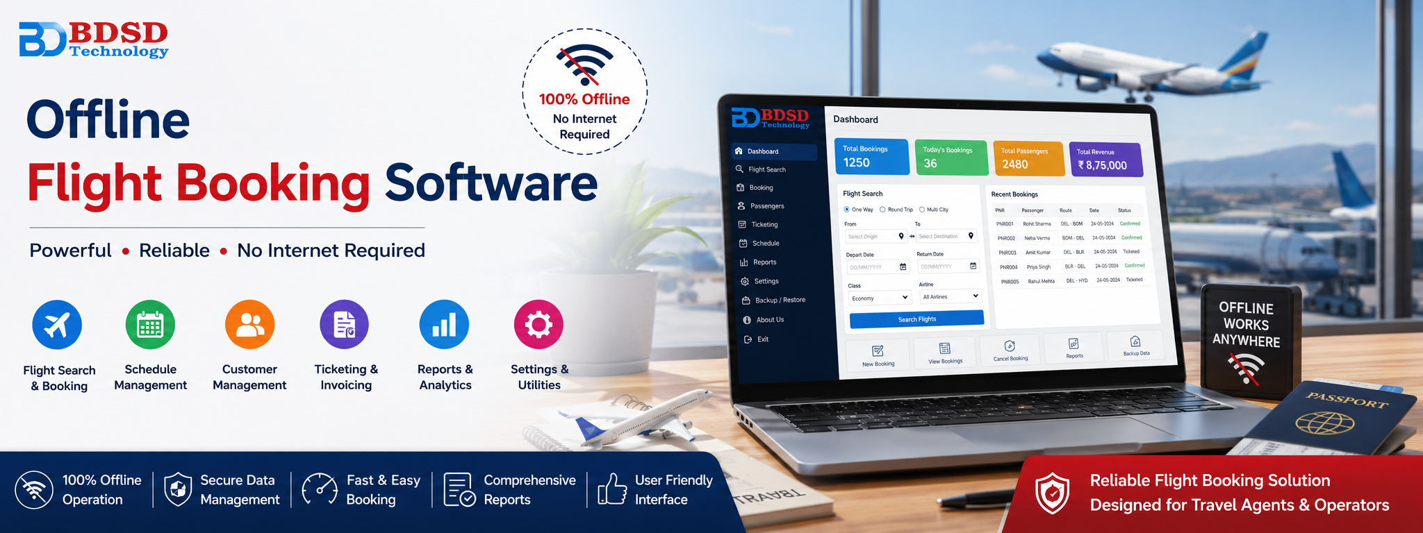 Offline Flight Booking Software 